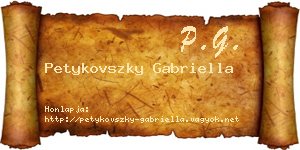 Petykovszky Gabriella névjegykártya