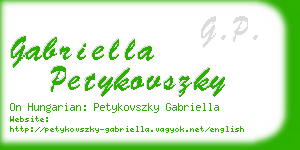 gabriella petykovszky business card